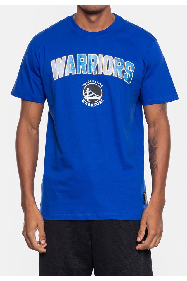 Camiseta-NBA-Masculina-Metallic-Golden-State-Warriors-Azul-Royal