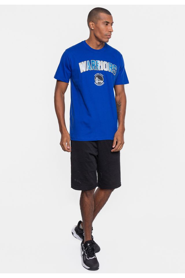 Camiseta-NBA-Masculina-Metallic-Golden-State-Warriors-Azul-Royal