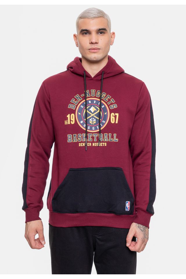 Moletom-NBA-Masculino-Team-Town-Denver-Nuggets-Bordo-Cabernet