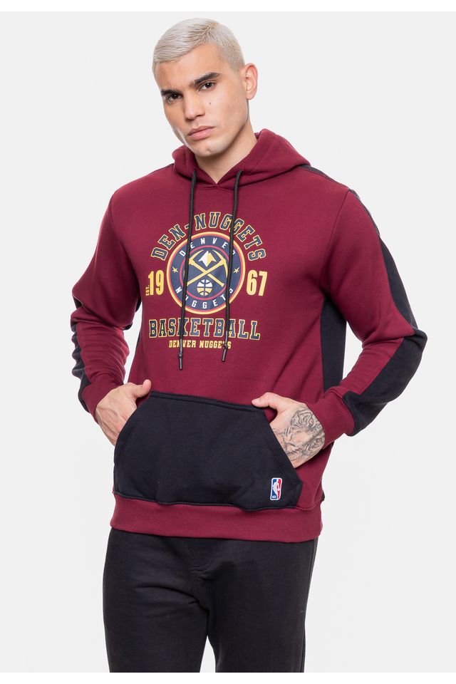 Moletom-NBA-Masculino-Team-Town-Denver-Nuggets-Bordo-Cabernet