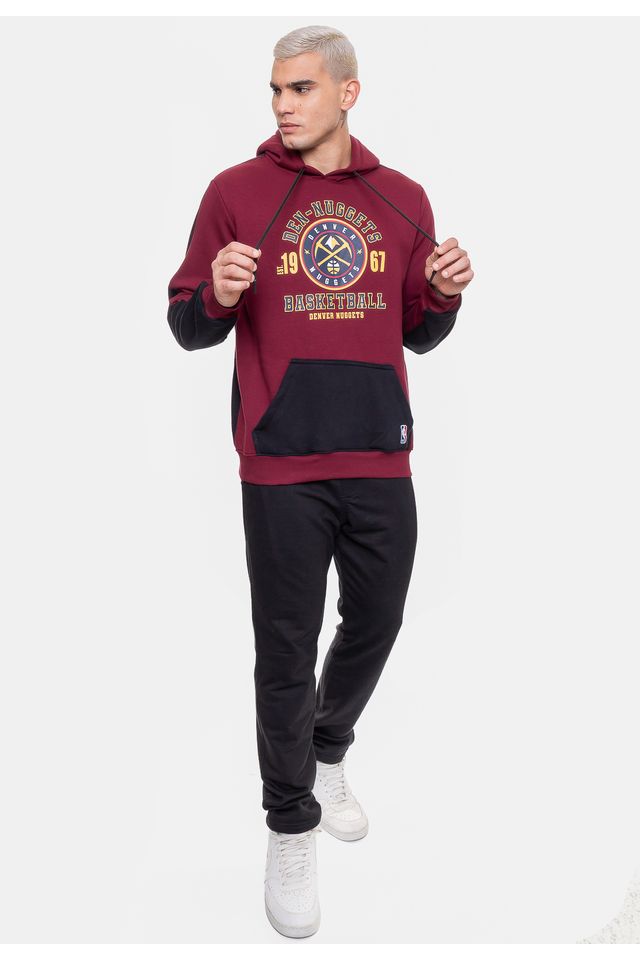 Moletom-NBA-Masculino-Team-Town-Denver-Nuggets-Bordo-Cabernet