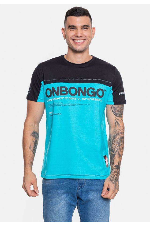 Camiseta-Onbongo-Masculina-Especial-Fallen-Azul-Turquesa