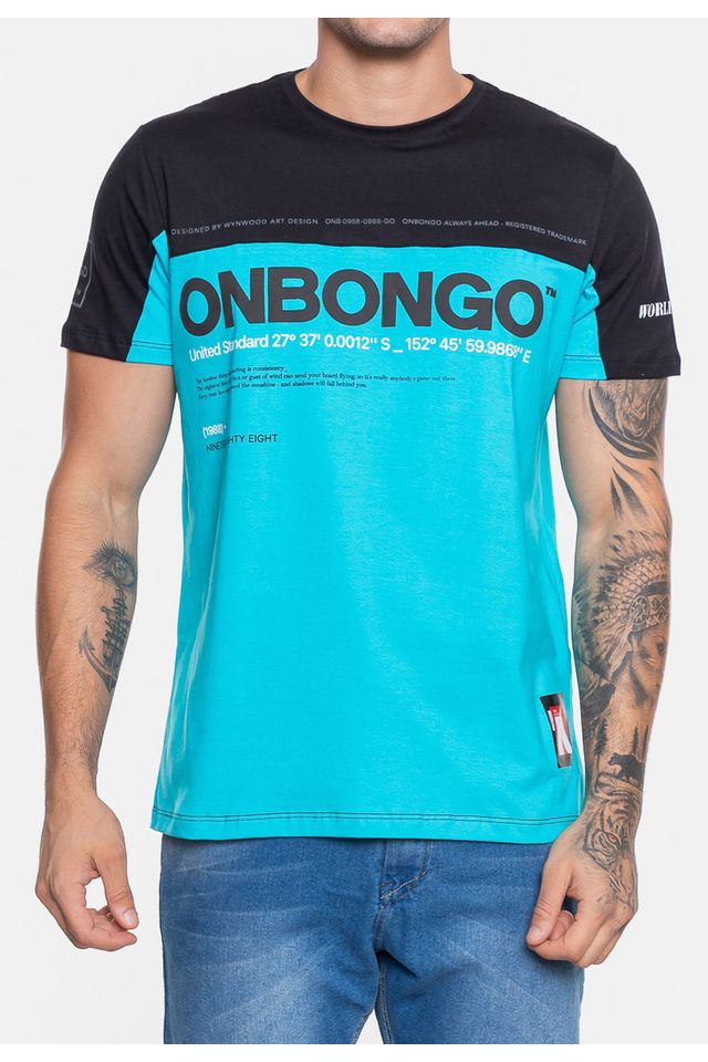 Camiseta-Onbongo-Masculina-Especial-Fallen-Azul-Turquesa