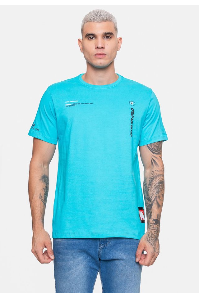 Camiseta-Onbongo-Masculina-Azul-Turquesa Camiseta-Onbongo-Masculina-Azul-Turquesa