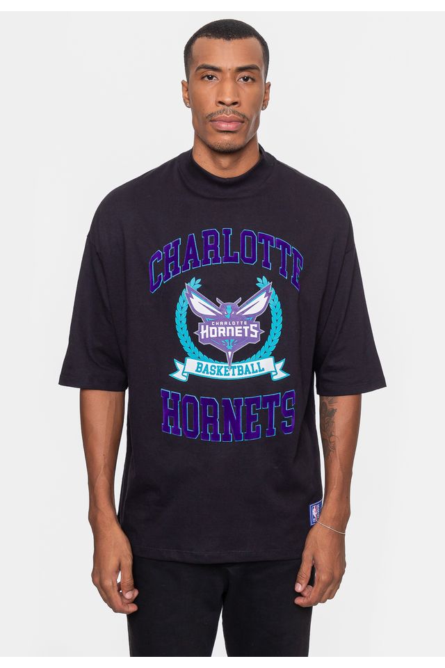 Camiseta-NBA-Oversized-Armonial-Charlotte-Hornets-Preta