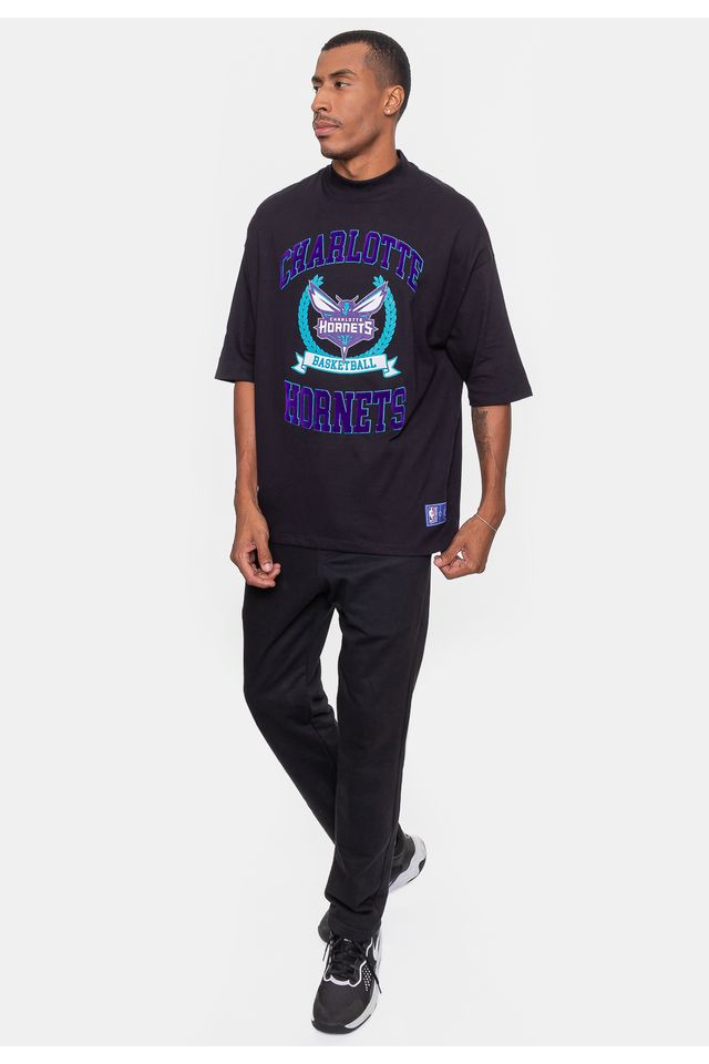 Camiseta-NBA-Oversized-Armonial-Charlotte-Hornets-Preta