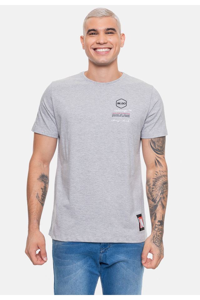 Camiseta-Onbongo-Masculina-N-Cinza-Mescla Camiseta-Onbongo-Masculina-N-Cinza-Mescla