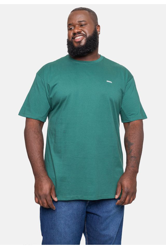 Camiseta-Fatal-Masculina-Plus-Size-Fashion-Basic-Verde-Dark-Forest