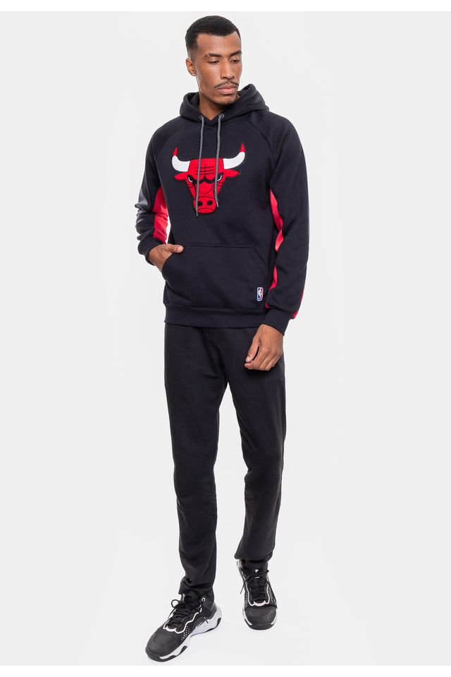 Moletom NBA Masculino Chicago Bulls Preto Urbane