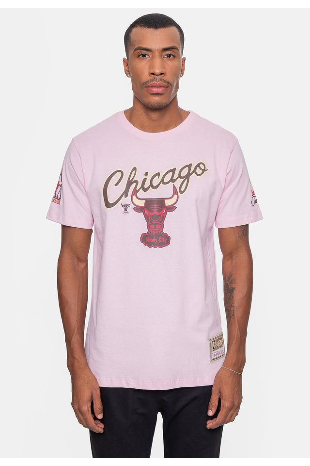 Camiseta-Mitchell---Ness-Masculina-Sugar-Bacon-Chicago-Bulls-Rosa-Ballet Camiseta-Mitchell---Ness-Masculina-Sugar-Bacon-Chicago-Bulls-Rosa-Ballet