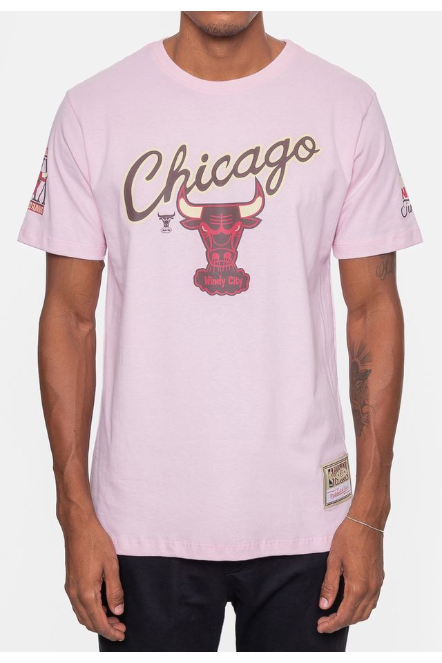 Camiseta-Mitchell---Ness-Masculina-Sugar-Bacon-Chicago-Bulls-Rosa-Ballet
