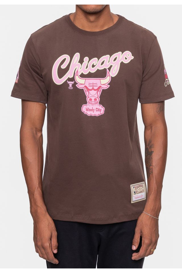 Camiseta-Mitchell---Ness-Masculina-Sugar-Bacon-Marrom