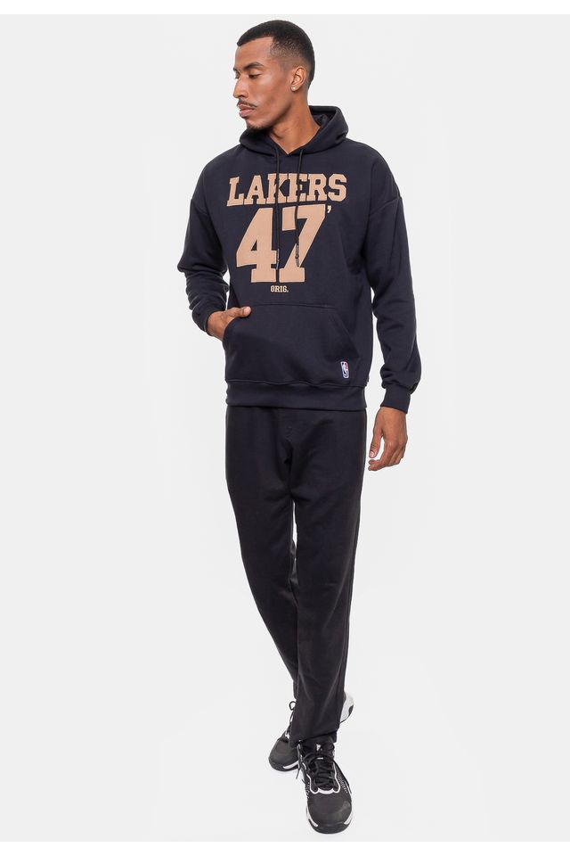 Moletom-NBA-Masculino-Number-Twill-Los-Angeles-Lakers-Preto