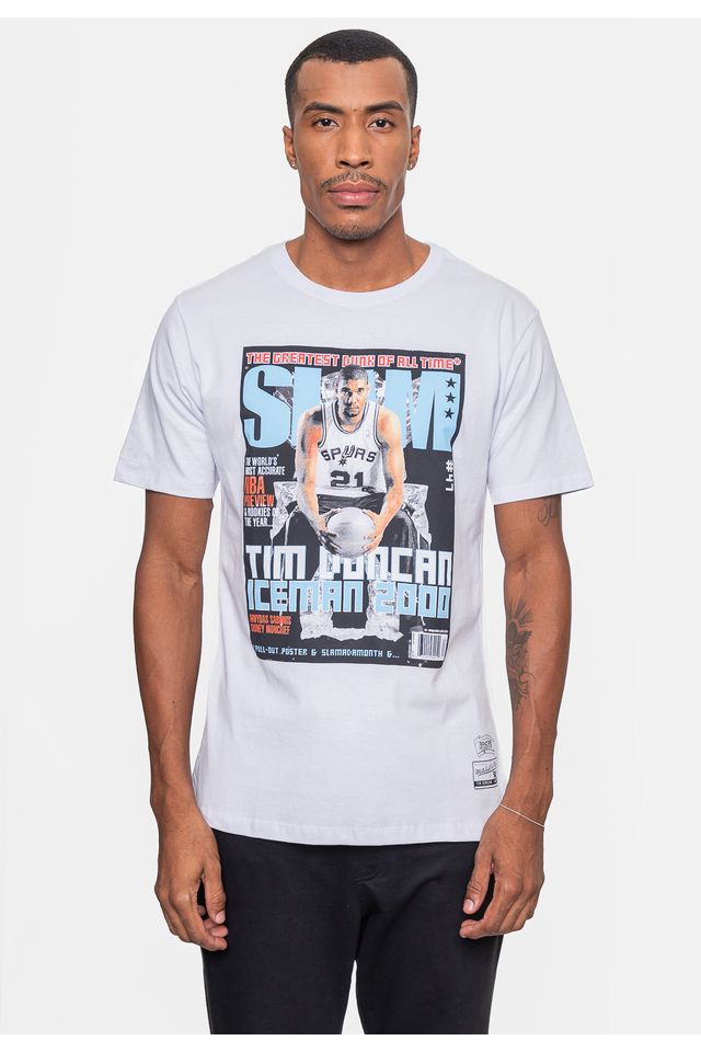 Camiseta-Mitchell---Ness-NBA-Slam-Tim-Duncan-San-Antonio-Spurs-Branca