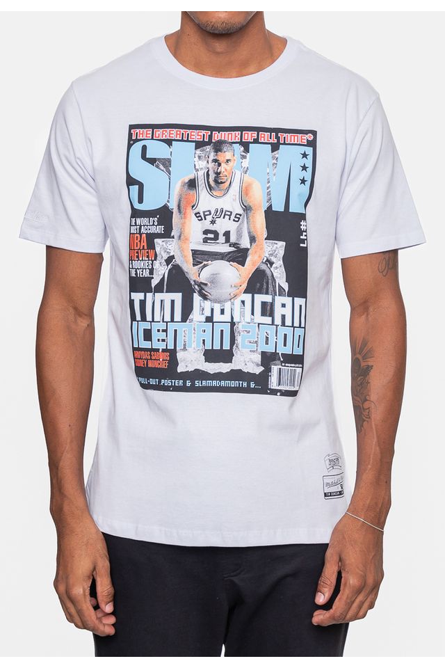 Camiseta-Mitchell---Ness-NBA-Slam-Tim-Duncan-San-Antonio-Spurs-Branca