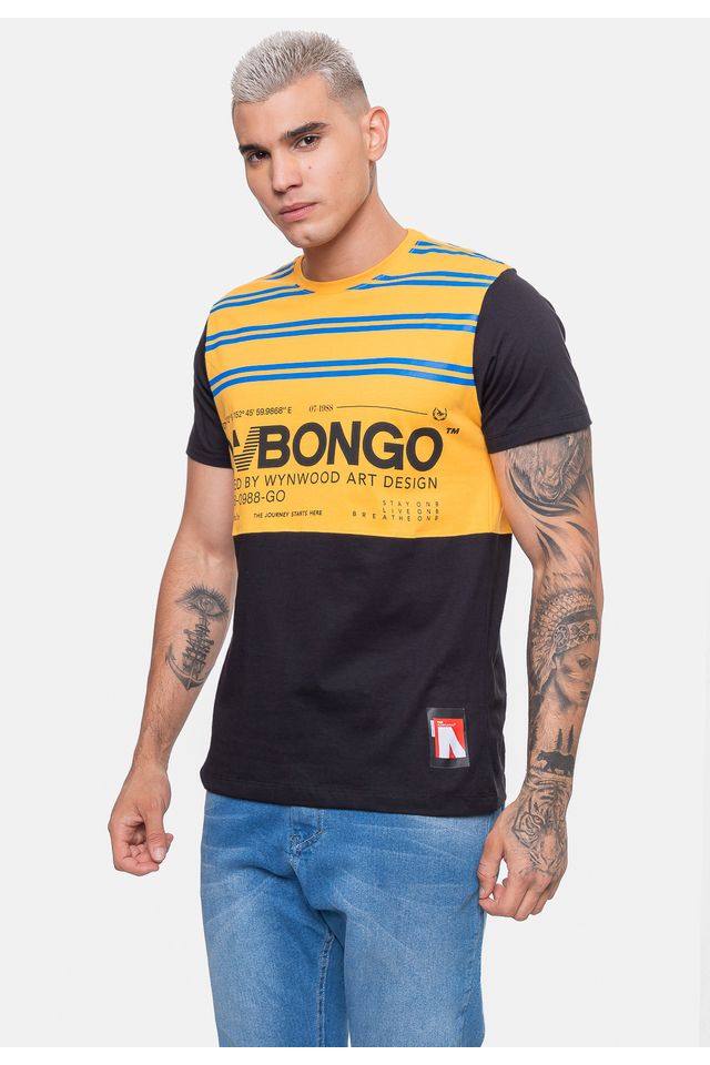 Camiseta-Onbongo-Masculina-Here-Mostarda