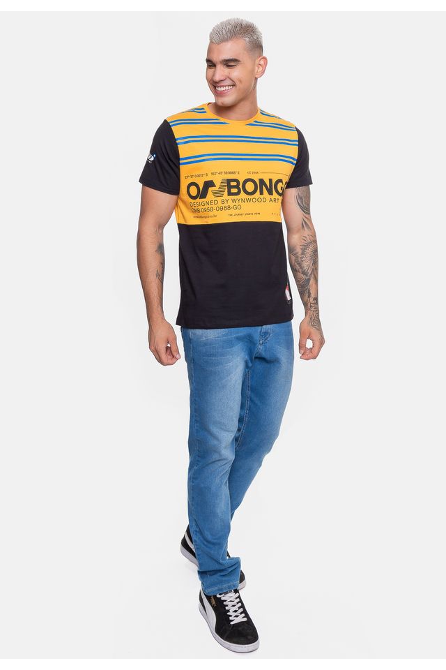 Camiseta-Onbongo-Masculina-Here-Mostarda