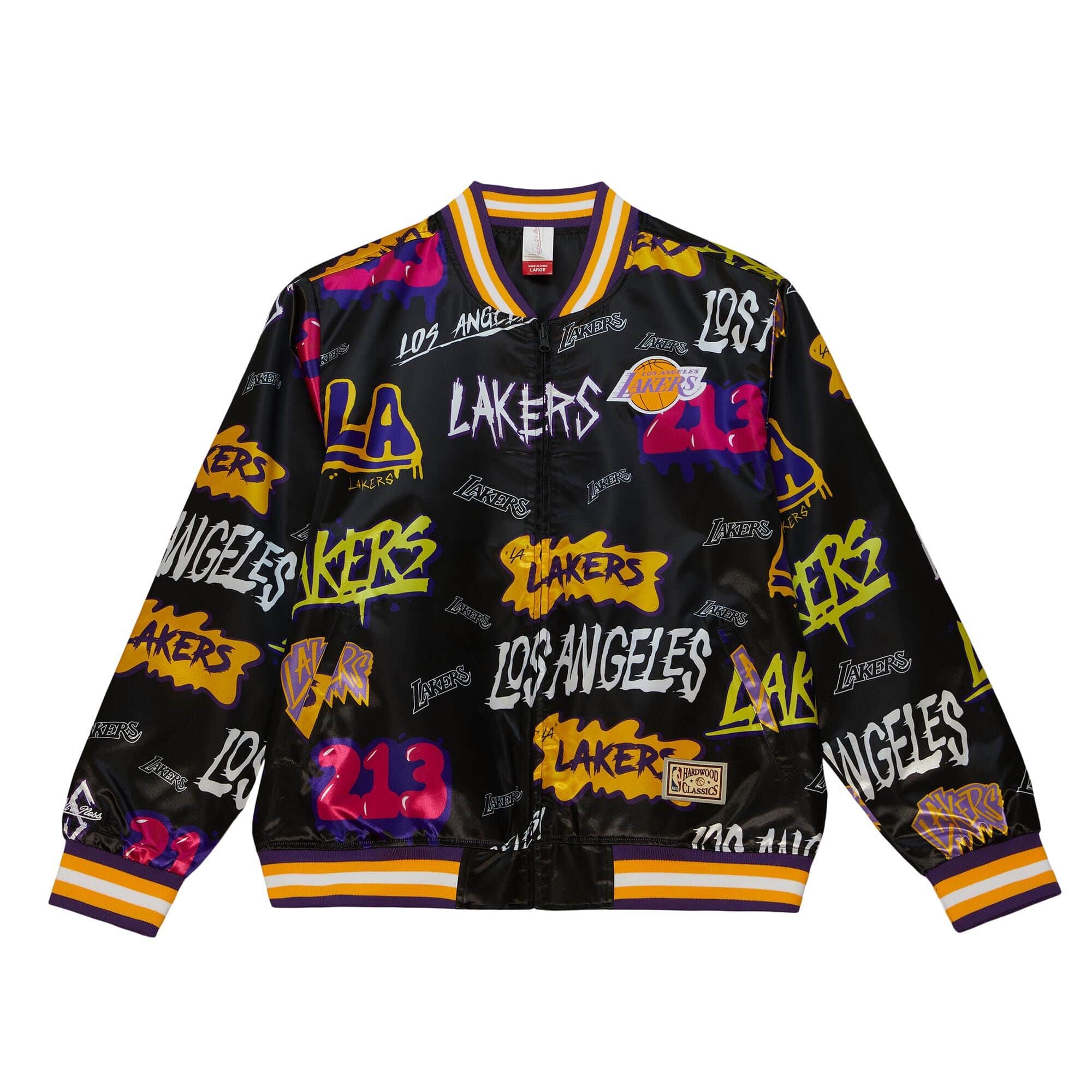 Jaqueta Mitchell & Ness Slap Sticker Dupla Face Los Angeles Lakers