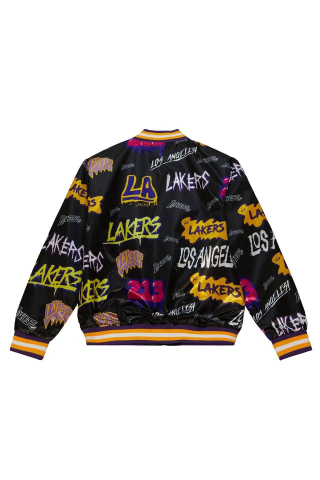Jaqueta-Mitchell---Ness-Slap-Sticker-Dupla-Face-Los-Angeles-Lakers-Preta