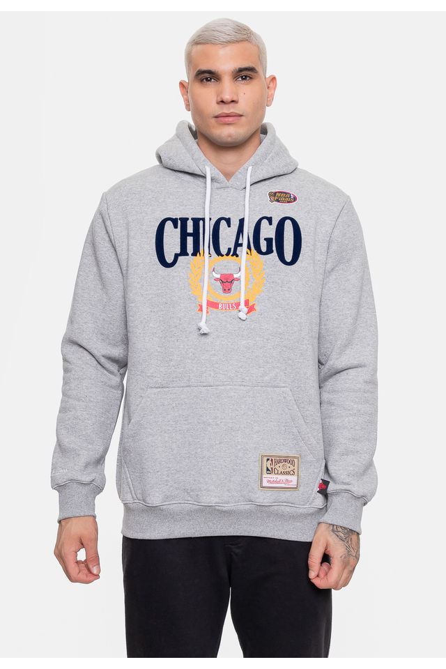 Moletom-Mitchell---Ness-Masculino-Collegiate-Chicago-Bulls-Cinza-Mescla Moletom-Mitchell---Ness-Masculino-Collegiate-Chicago-Bulls-Cinza-Mescla