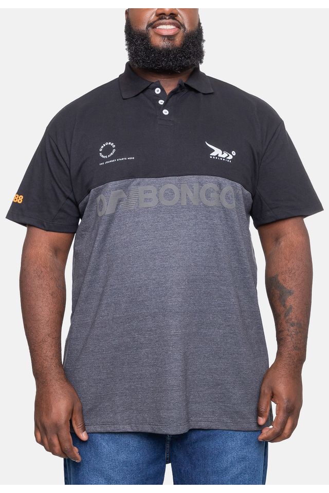 Camisa-Polo-Onbongo-Piquet-Masculina-Beam-Preta-Mescla