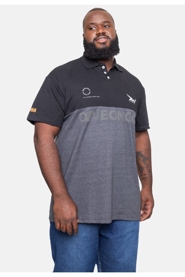 Camisa-Polo-Onbongo-Piquet-Masculina-Beam-Preta-Mescla