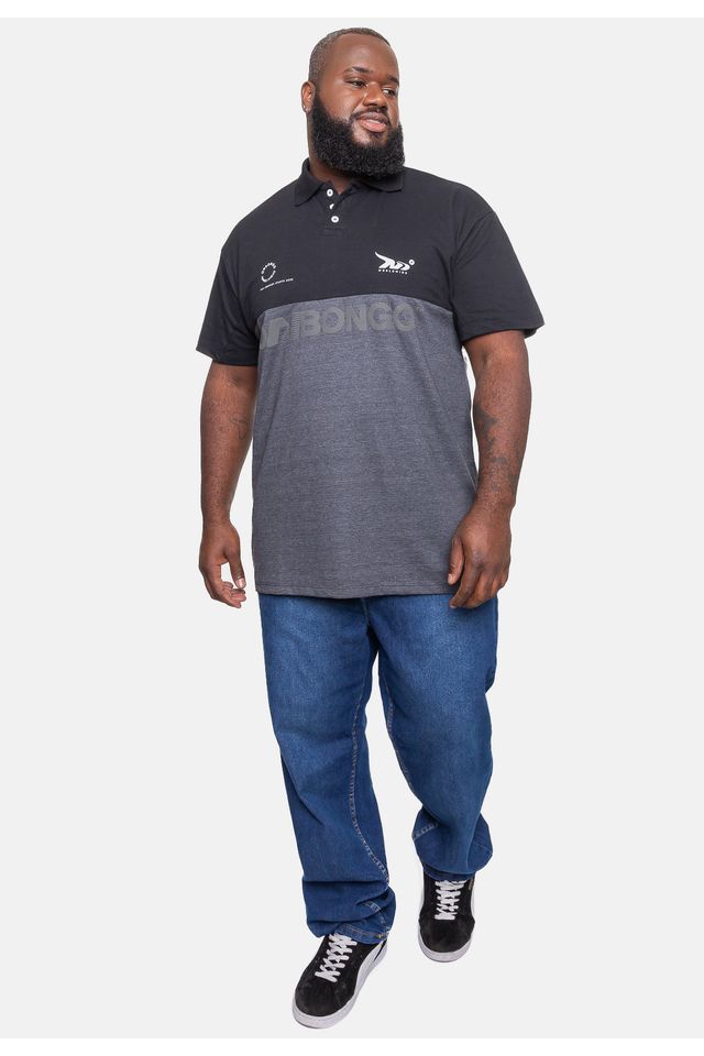 Camisa-Polo-Onbongo-Piquet-Masculina-Beam-Preta-Mescla