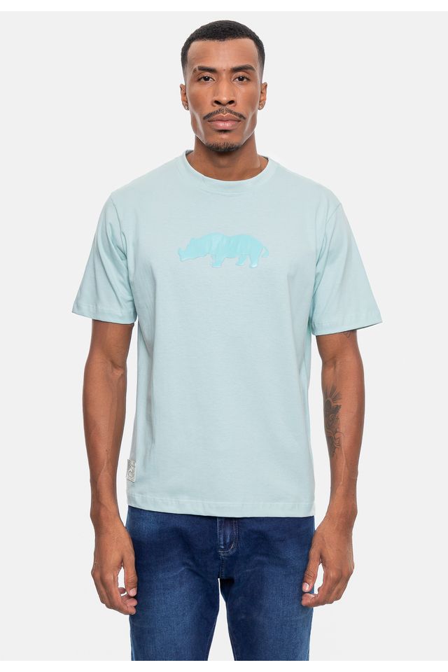 Camiseta-Ecko-Masculina-Flat-Rhino-Verde-Agua Camiseta-Ecko-Masculina-Flat-Rhino-Verde-Agua