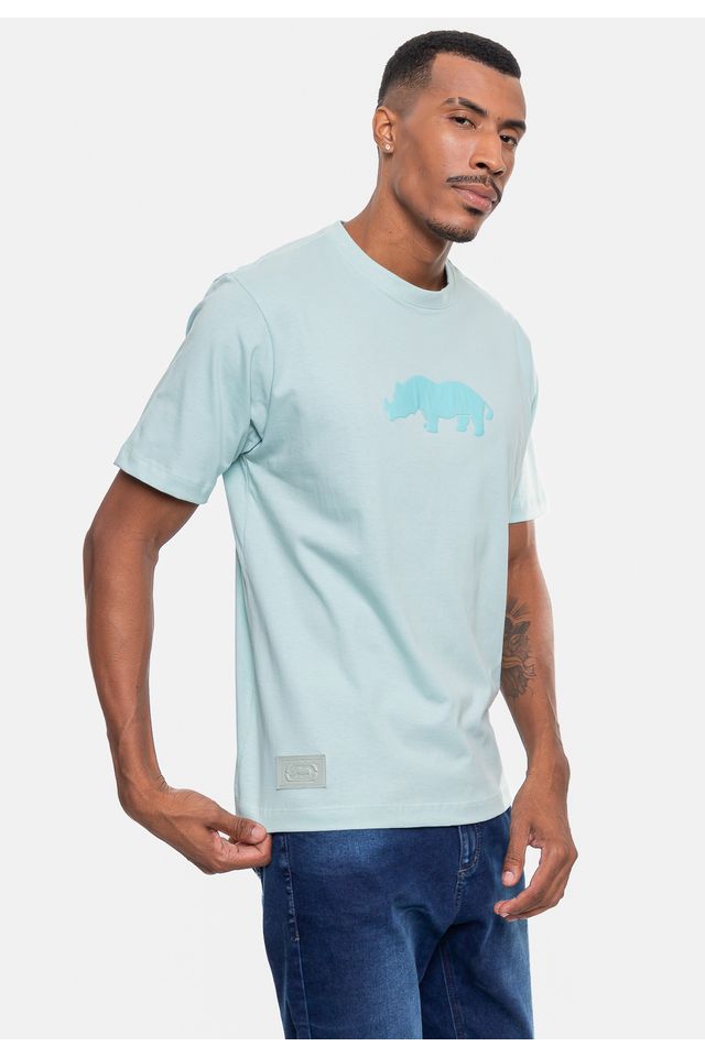Camiseta-Ecko-Masculina-Flat-Rhino-Verde-Agua