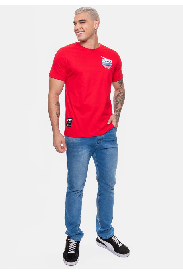 Camiseta-Onbongo-Masculina-Estampada-Vermelha-Dalia