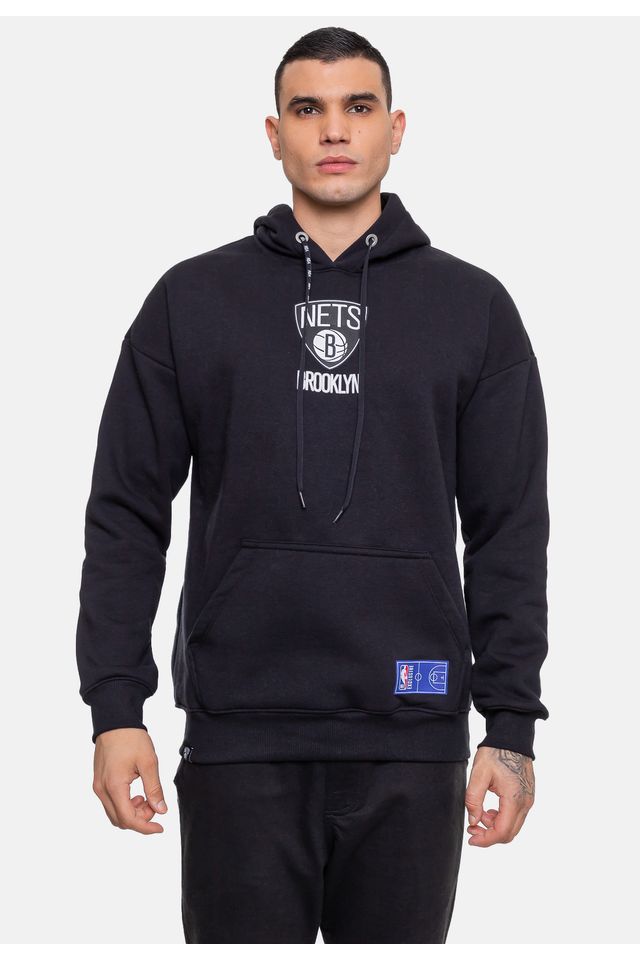 Moletom-NBA-Masculino-Conference-Brooklyn-Nets-Preto