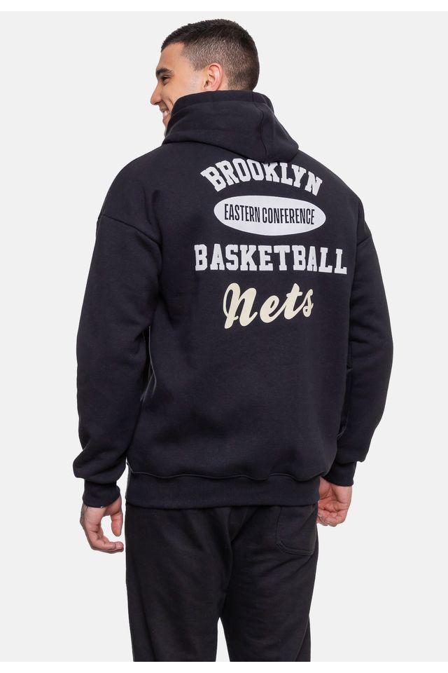 Moletom-NBA-Masculino-Conference-Brooklyn-Nets-Preto