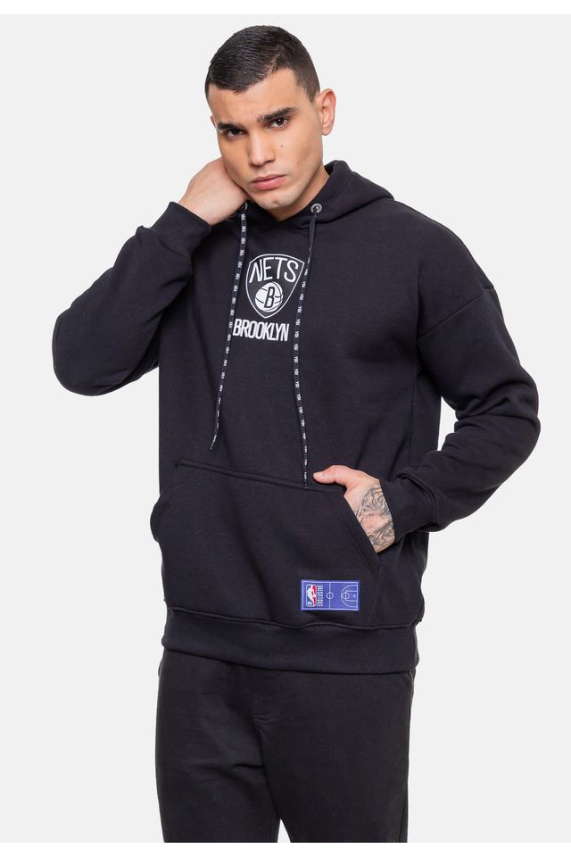 Moletom-NBA-Masculino-Conference-Brooklyn-Nets-Preto