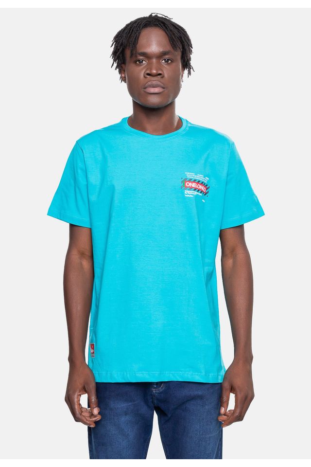 Camiseta-Onbongo-Masculina-Azul-Turquesa Camiseta-Onbongo-Masculina-Azul-Turquesa