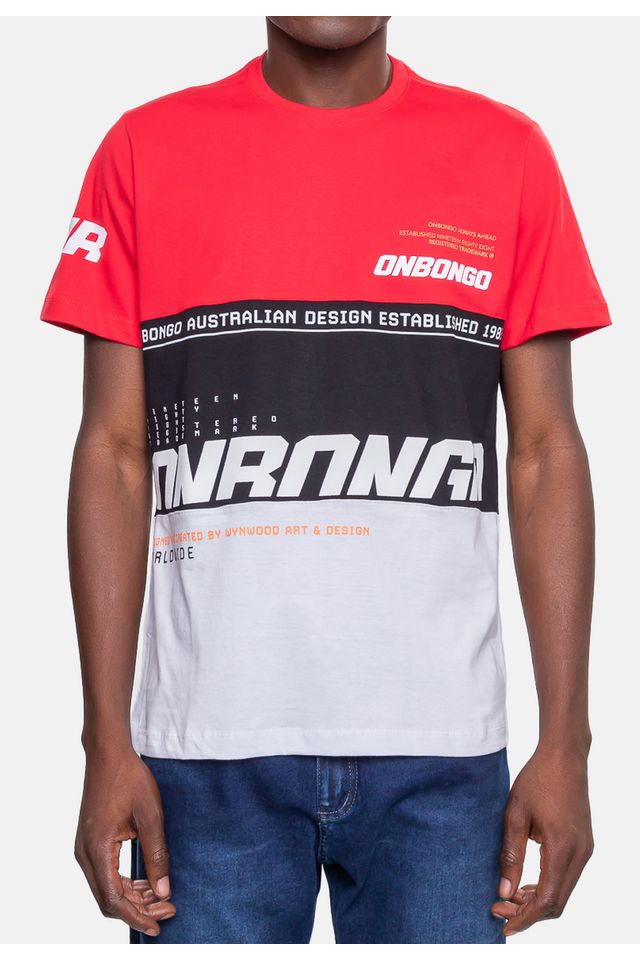 Camiseta-Onbongo-Masculina-Vermelha-Dalia
