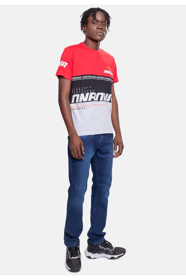 Camiseta-Onbongo-Masculina-Vermelha-Dalia