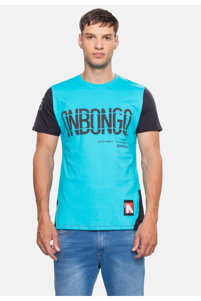 Camiseta-Onbongo-Masculina-Azul-Turquesa Camiseta-Onbongo-Masculina-Azul-Turquesa