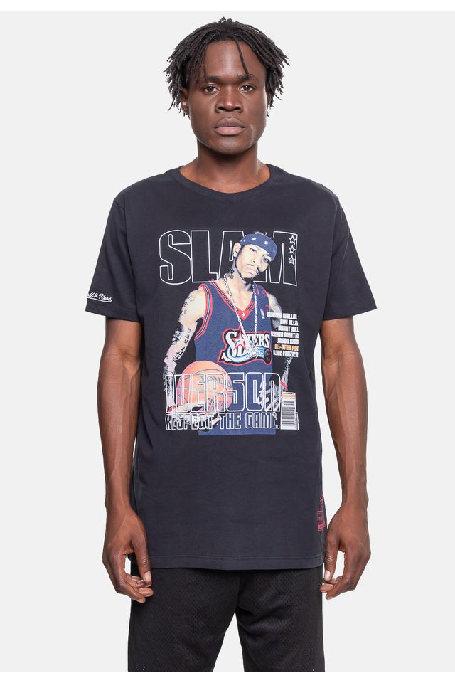 Camiseta-Mitchell---Ness-Slam-Philadelphia-76ers-Allen-Iverson-Preta Camiseta-Mitchell---Ness-Slam-Philadelphia-76ers-Allen-Iverson-Preta