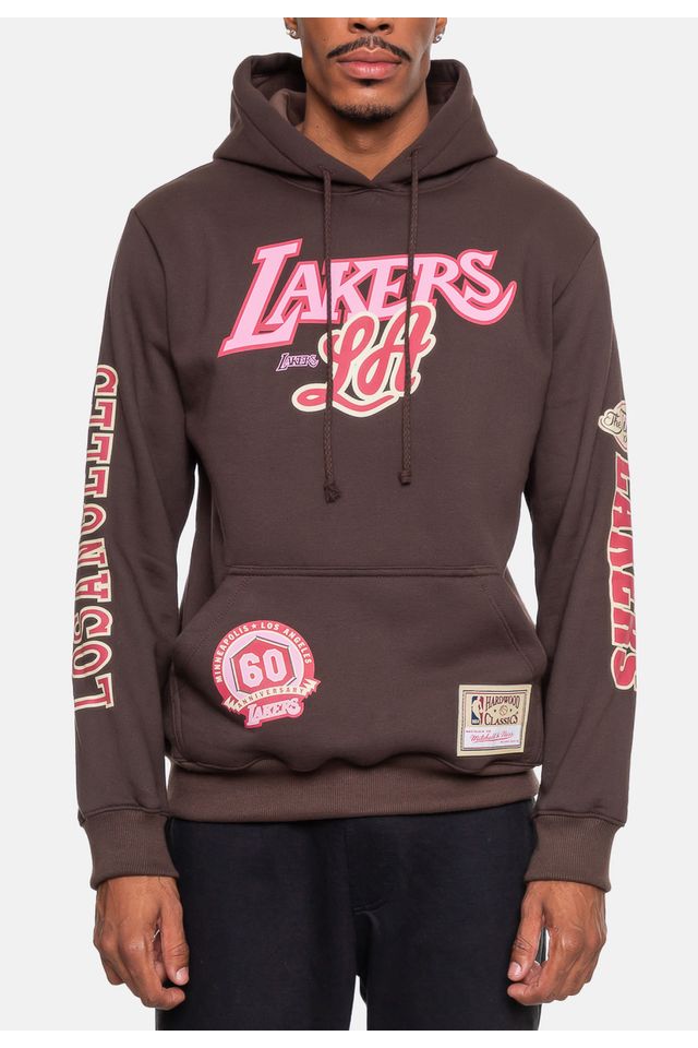 Moletom-Mitchell---Ness-Masculino-Sugar-Los-Angeles-Lakers-Marrom-Tartaruga
