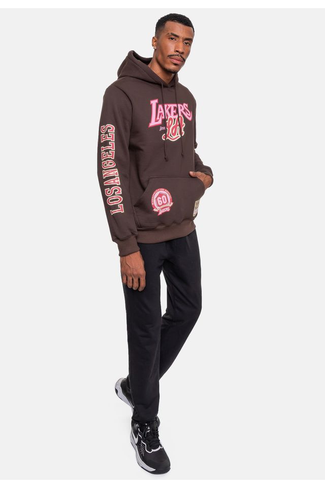 Moletom Mitchell Ness Masculino Sugar Los Angeles Lakers Marrom