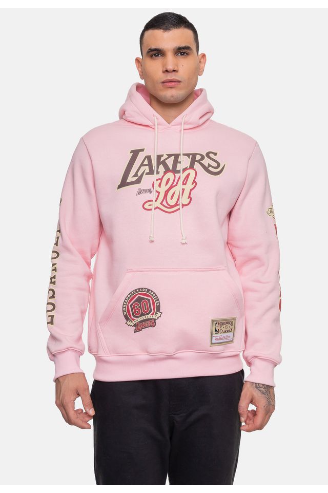 Moletom-Mitchell---Ness-Masculino-Sugar-Los-Angeles-Lakers-Rosa-Ballet Moletom-Mitchell---Ness-Masculino-Sugar-Los-Angeles-Lakers-Rosa-Ballet