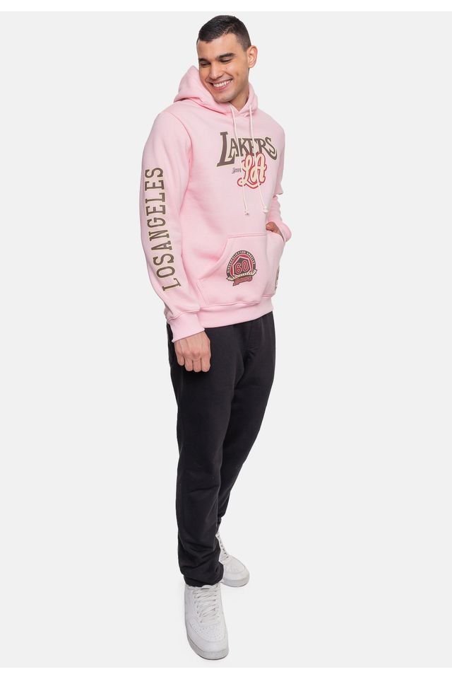 Moletom-Mitchell---Ness-Masculino-Sugar-Los-Angeles-Lakers-Rosa-Ballet