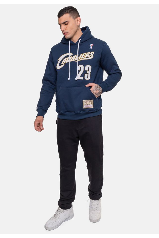 Moletom-Mitchell---Ness-Cleveland-Cavaliers-Lebron-James-Azul-Escuro