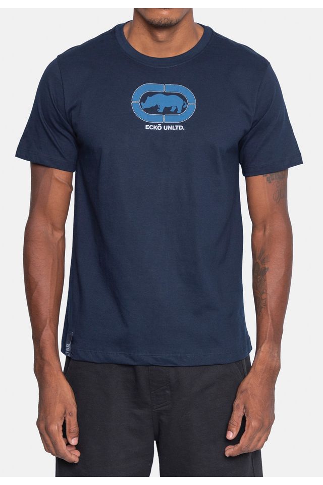 Camiseta-Ecko-Estampada-Azul-Marinho