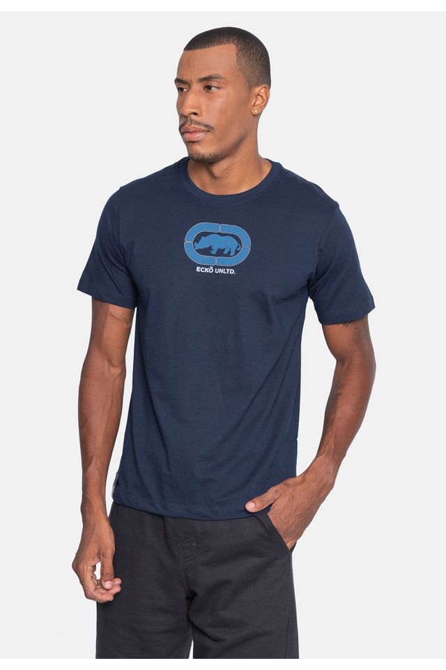 Camiseta-Ecko-Estampada-Azul-Marinho