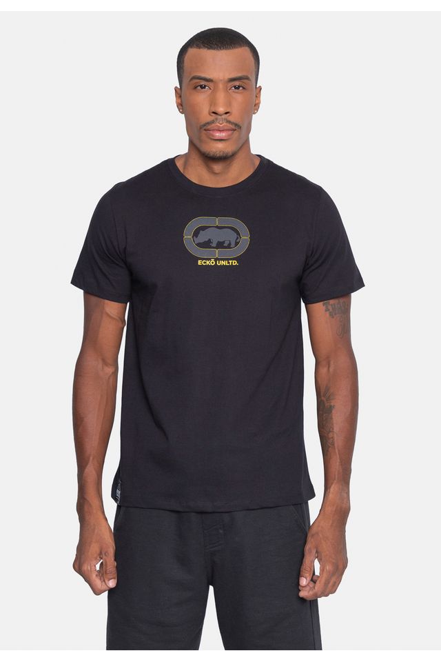 Camiseta-Ecko-Estampada-Preta