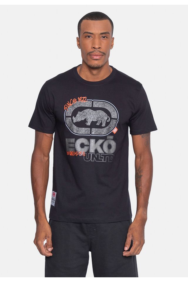 Camiseta-Ecko-Estampada-Preta
