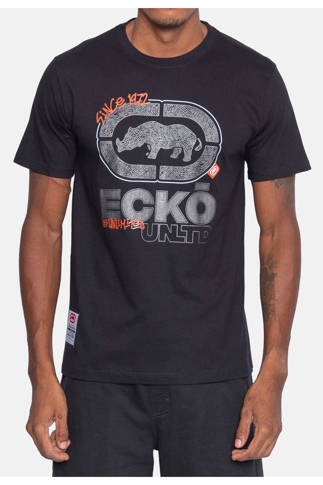 Camiseta-Ecko-Estampada-Preta