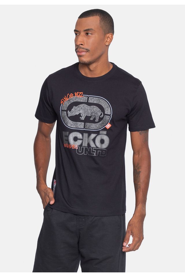 Camiseta-Ecko-Estampada-Preta