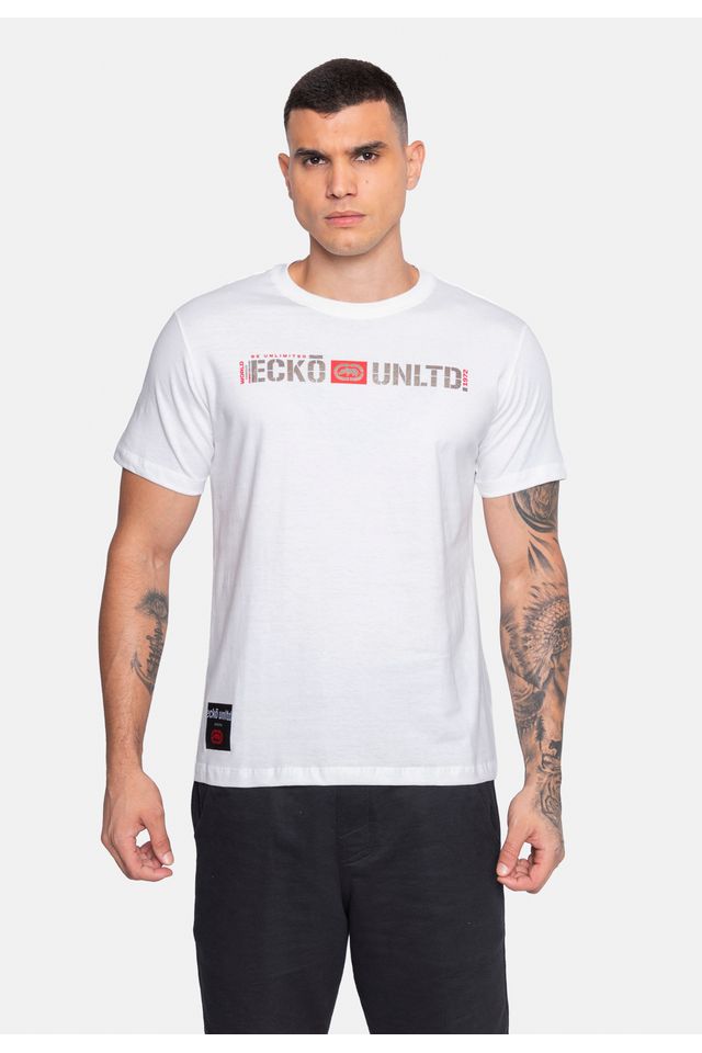 Camiseta-Ecko-Estampada-Branca
